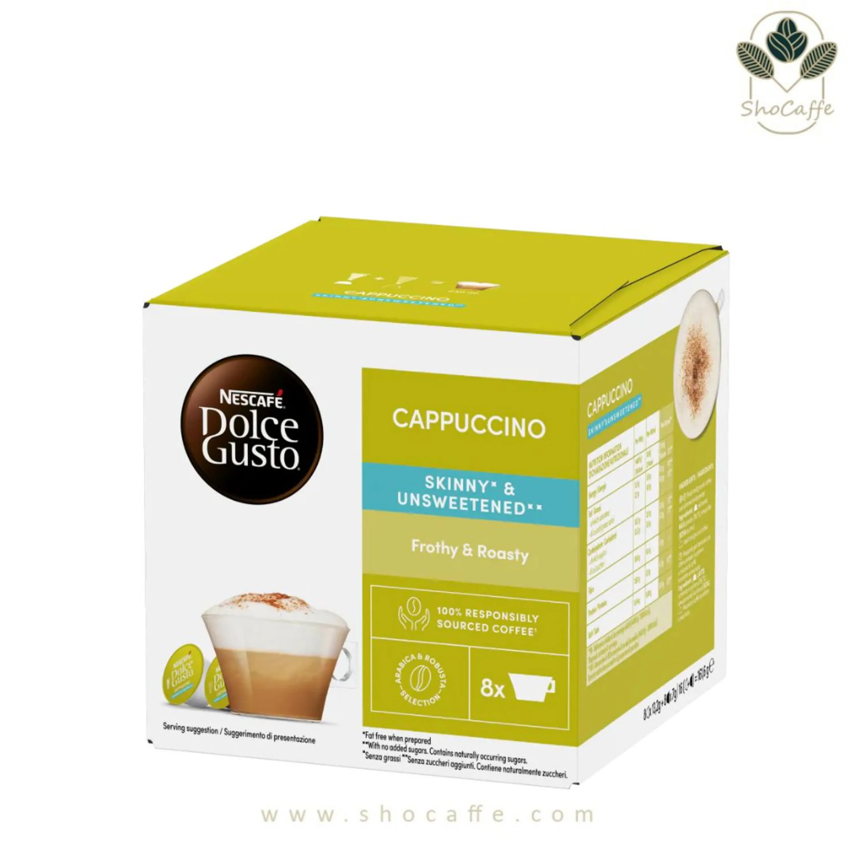 کپسول قهوه دولچه گوستو مدل کاپوچینو رژیمی Cappuccino Unsweetened